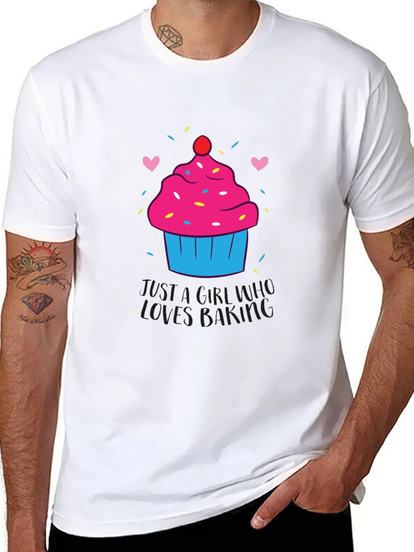 Black Cupcake Baking Lover T-Shirt view 8