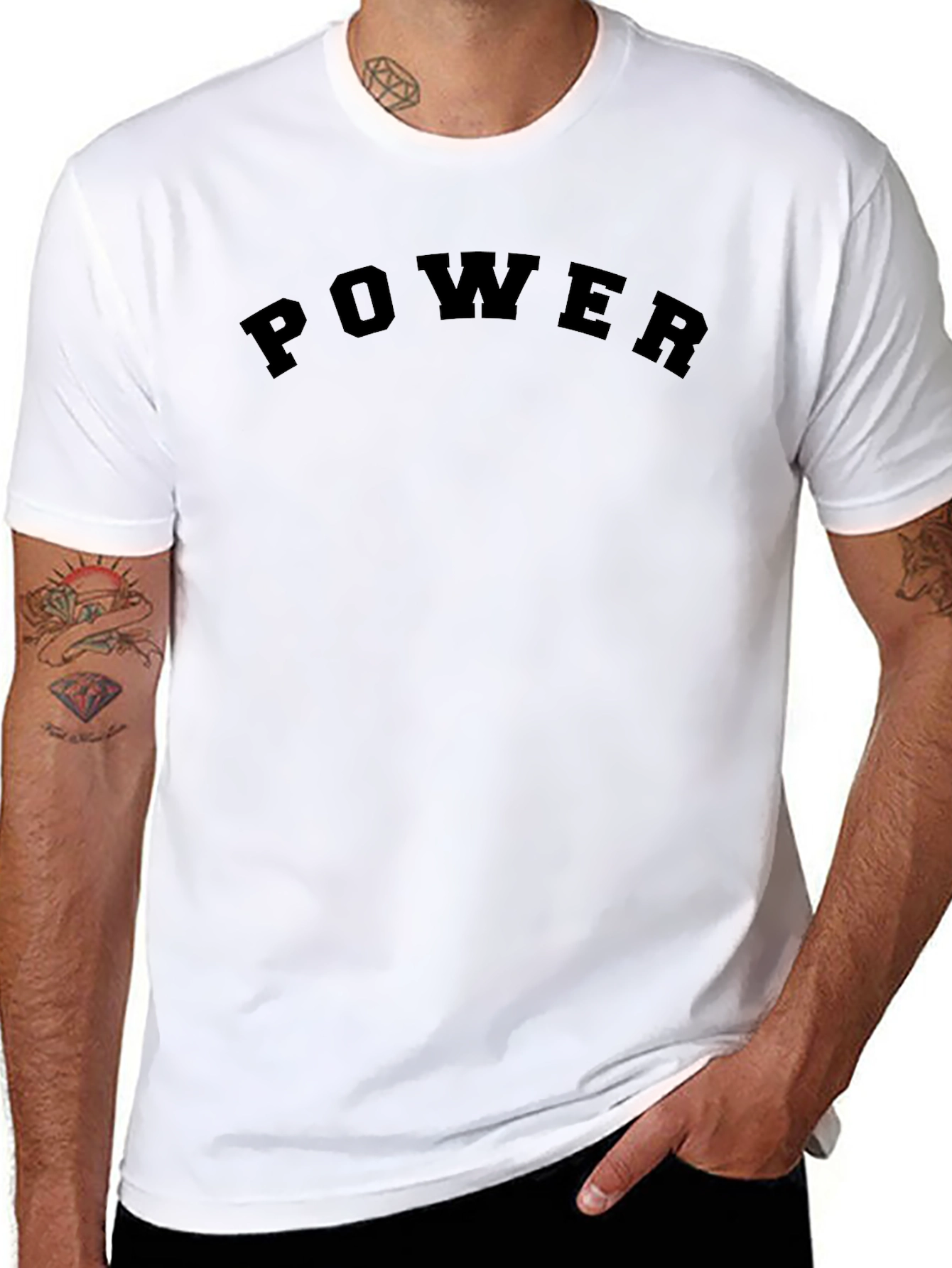 Black Bold Power Graphic Tee - Black Cotton T-Shirt view 8