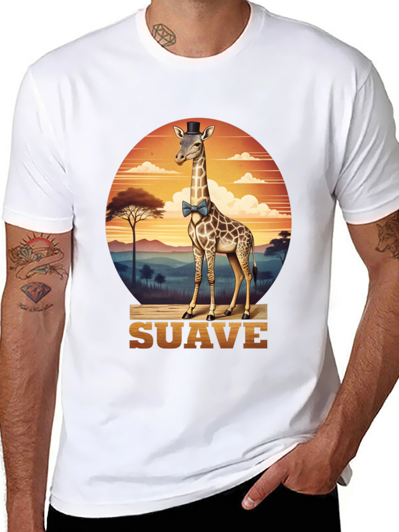 Black Suave Giraffe T-Shirt view 8