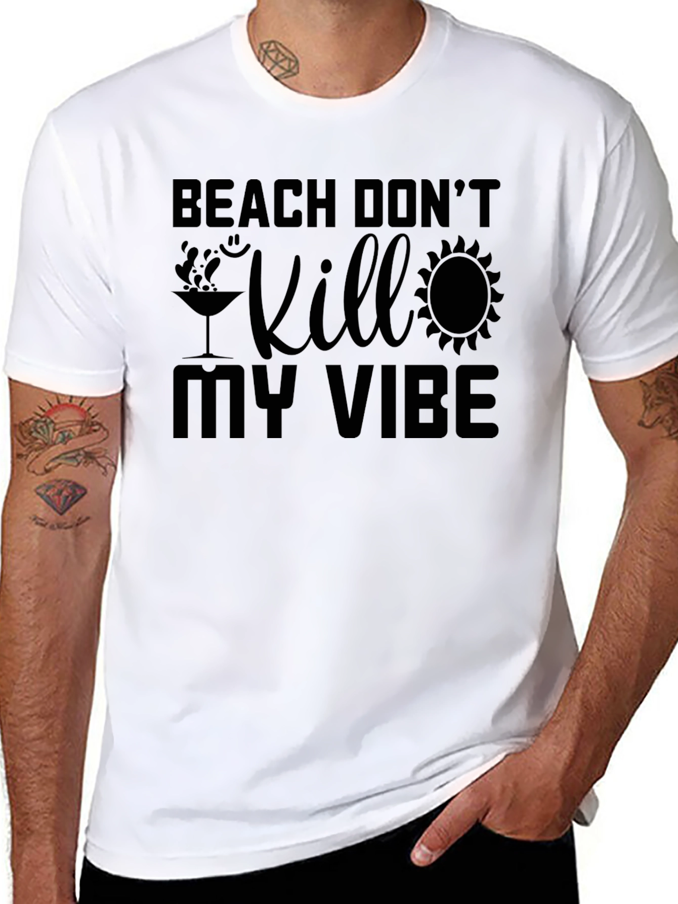 Black Beach Don't Kill My Vibe Graphic Tee view 8