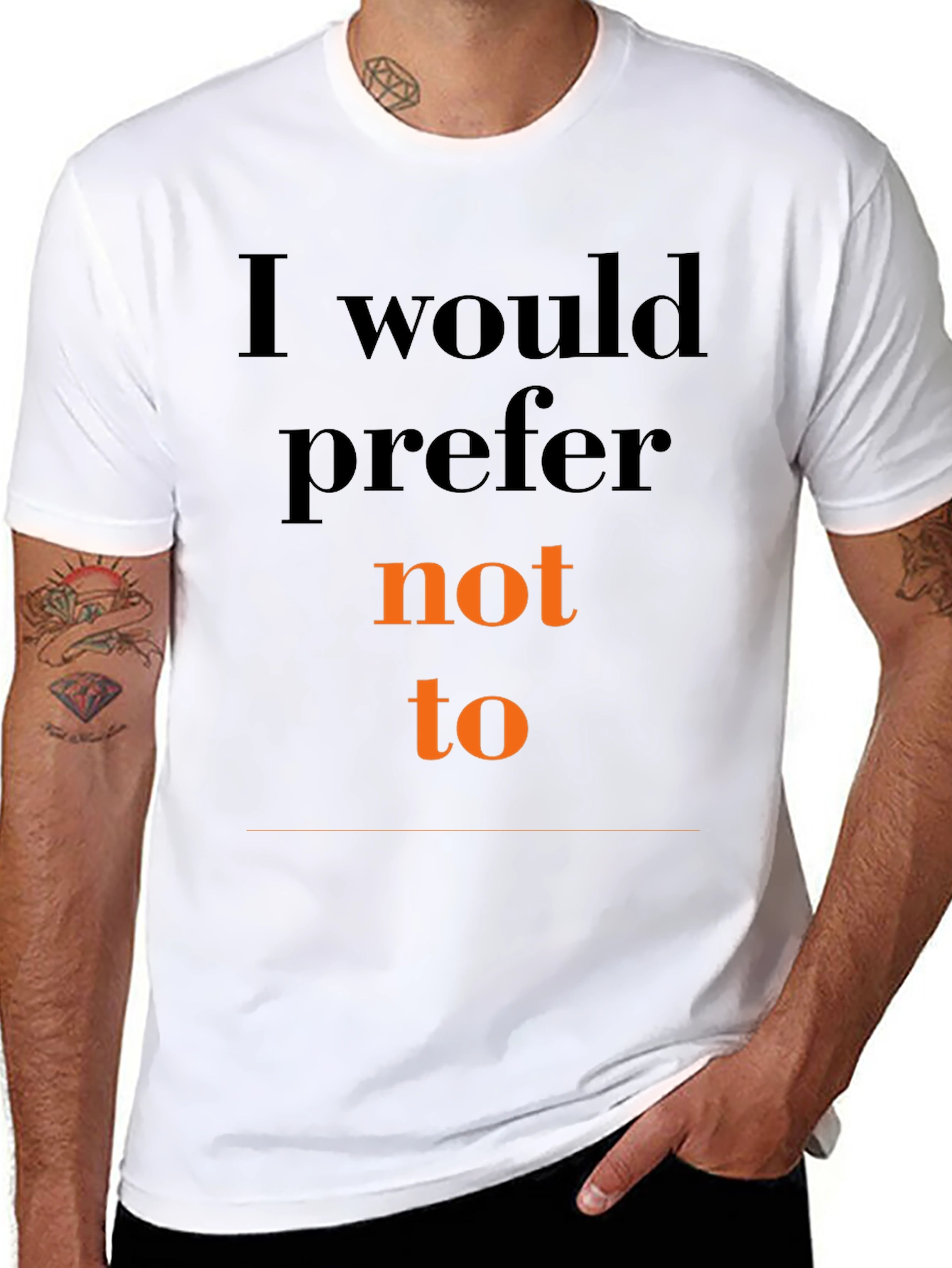 Black I Would Prefer Not To Graphic T-Shirt view 8