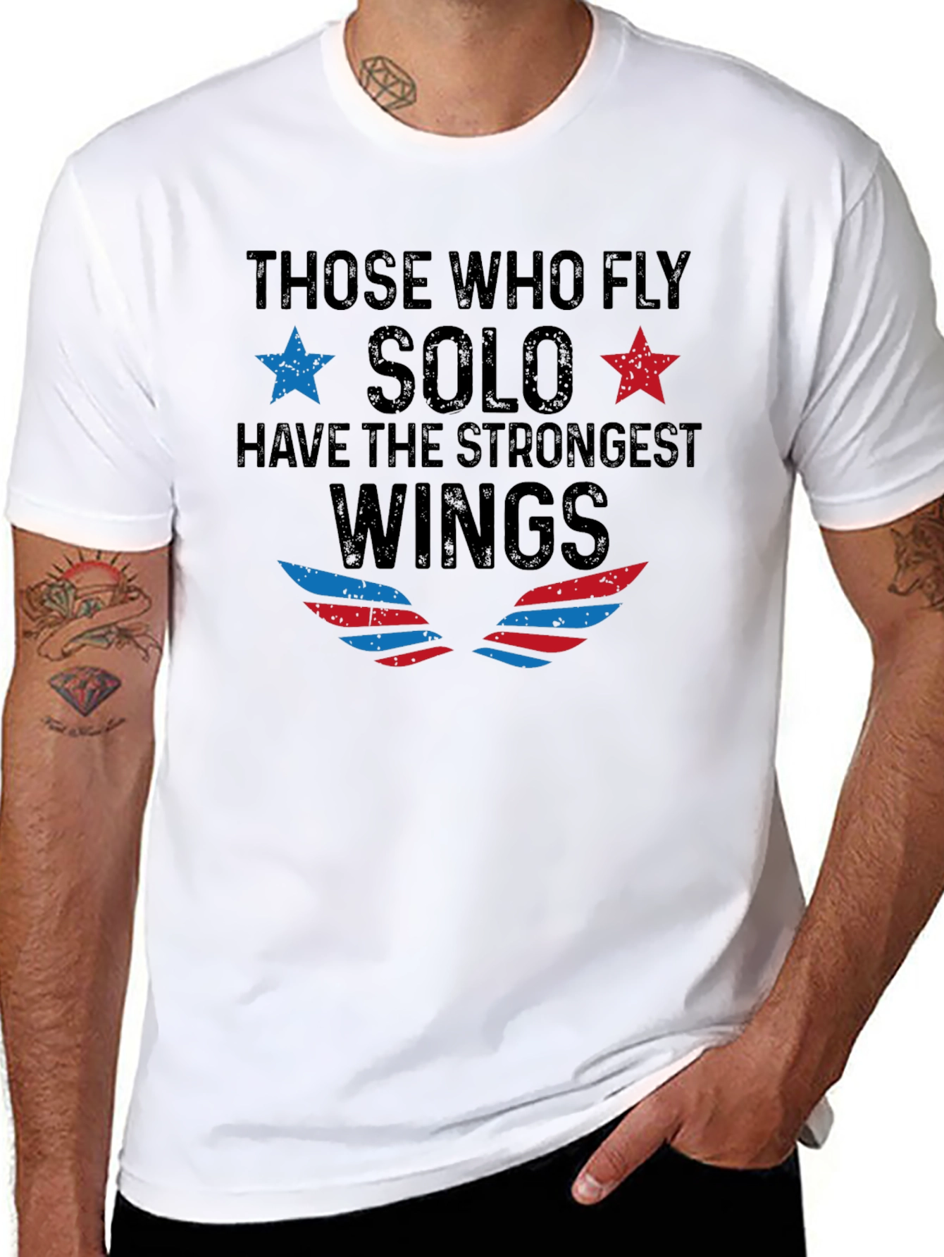 Black Strongest Wings Solo T-Shirt view 8
