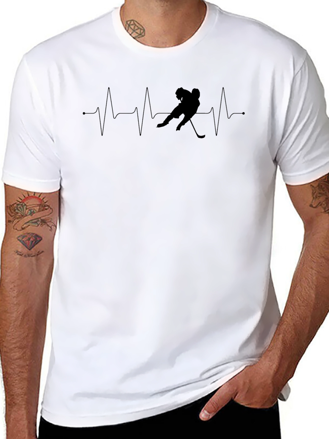 Hockey Heartbeat T-Shirt - Sport Fan Tee - 8