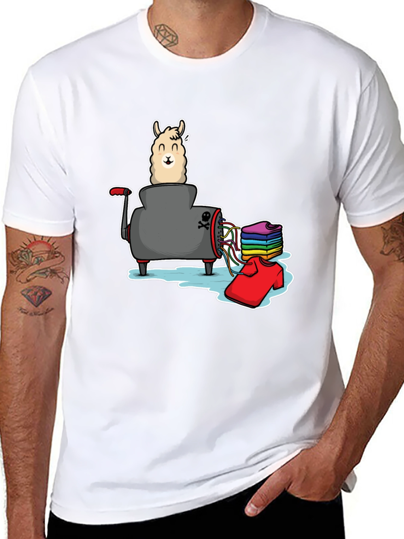 Black Llama T-Shirt - Whimsical Design view 8