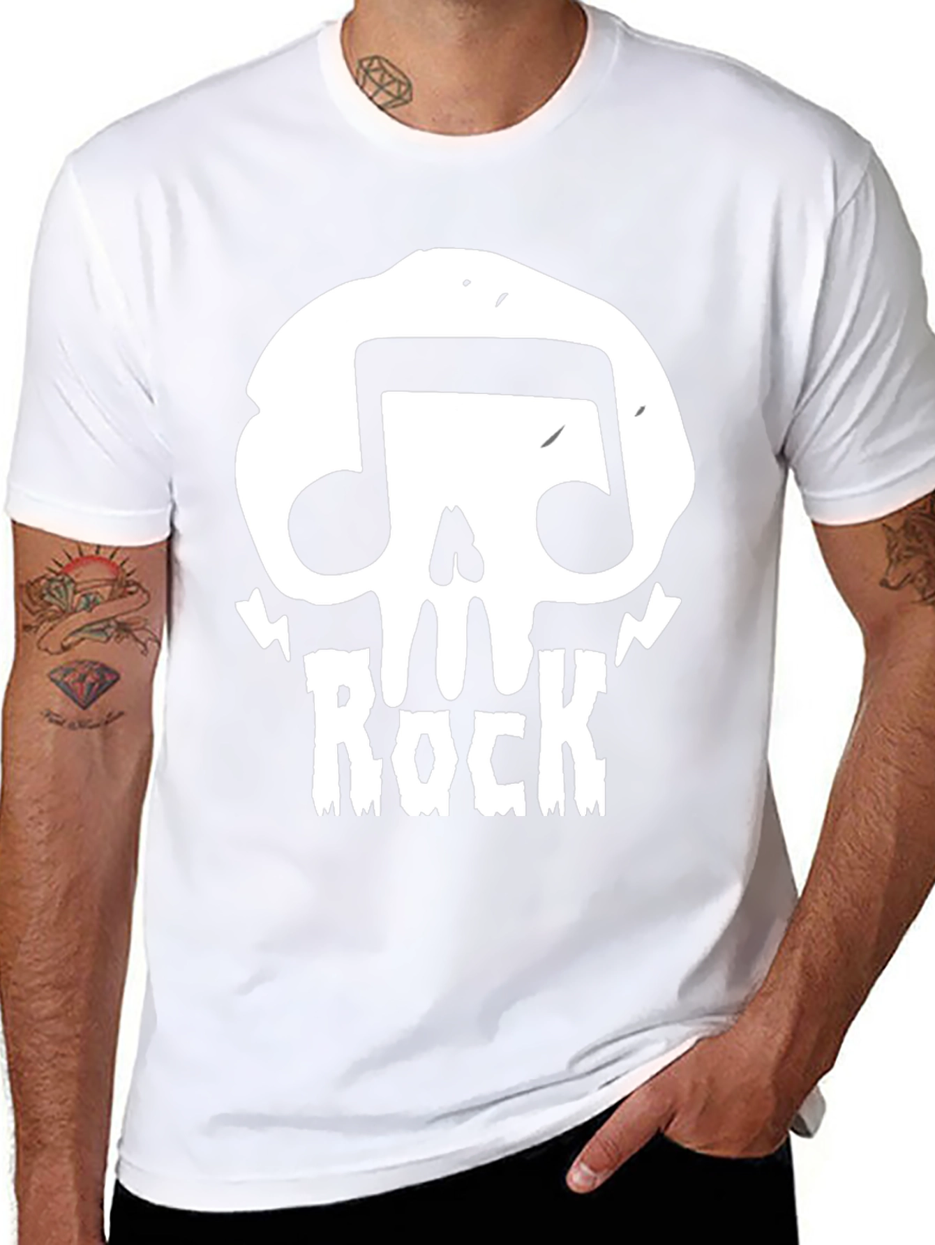 Black Rock Music Skull T-Shirt - Mens Black Graphic Tee view 8