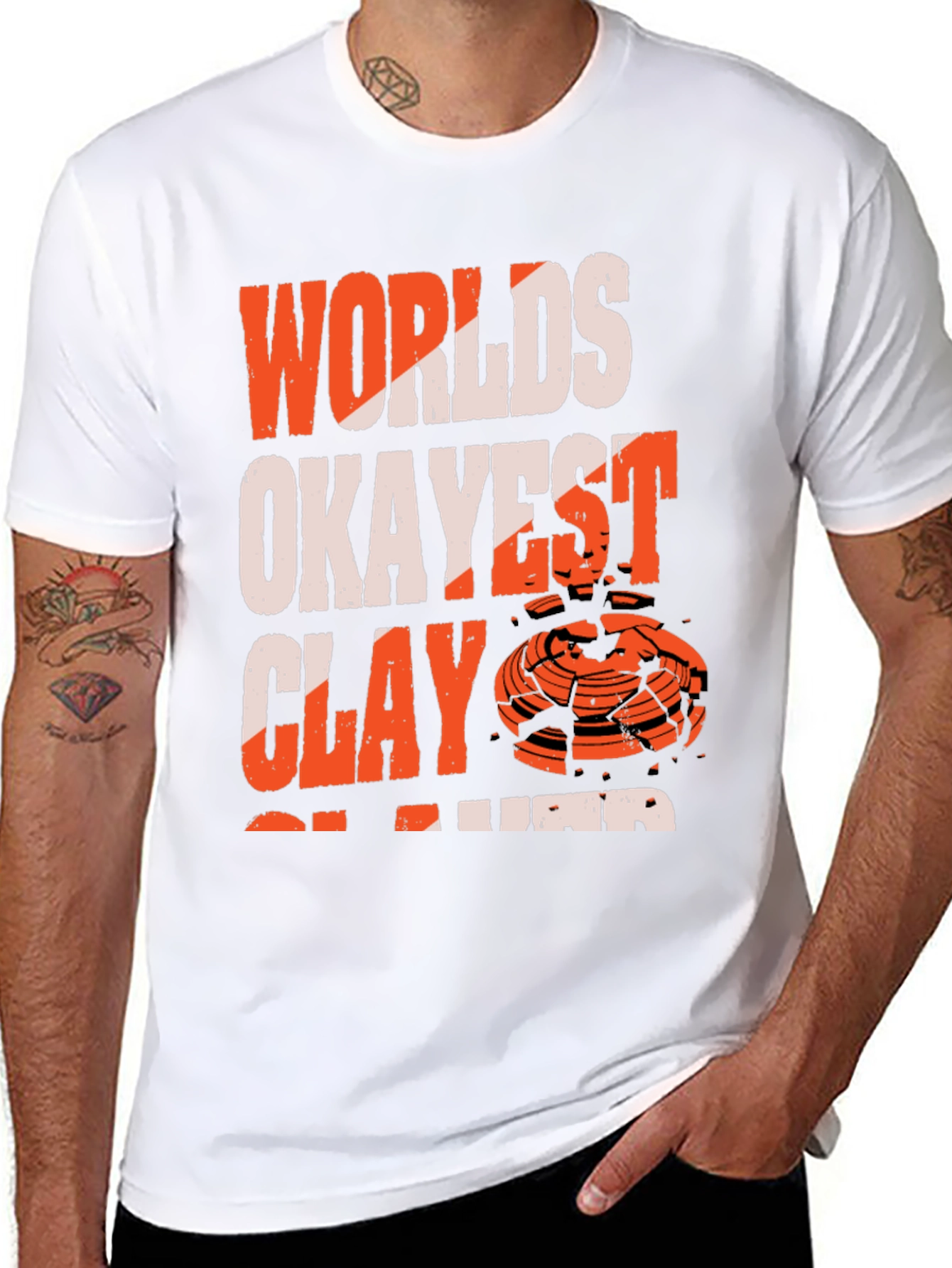Black World's Okayest Clay Shooter T-Shirt view 8