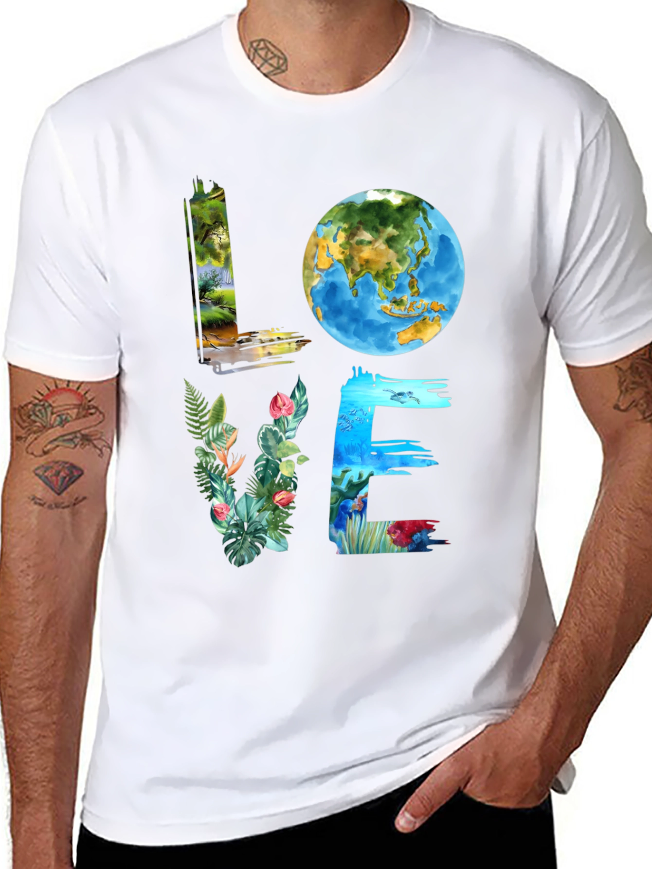 Black Love Earth Graphic Tee - Nature Inspired view 8