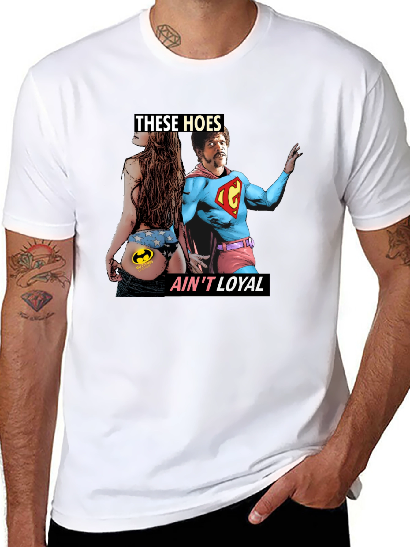 Black These Hoes Ain't Loyal Graphic Tee view 8