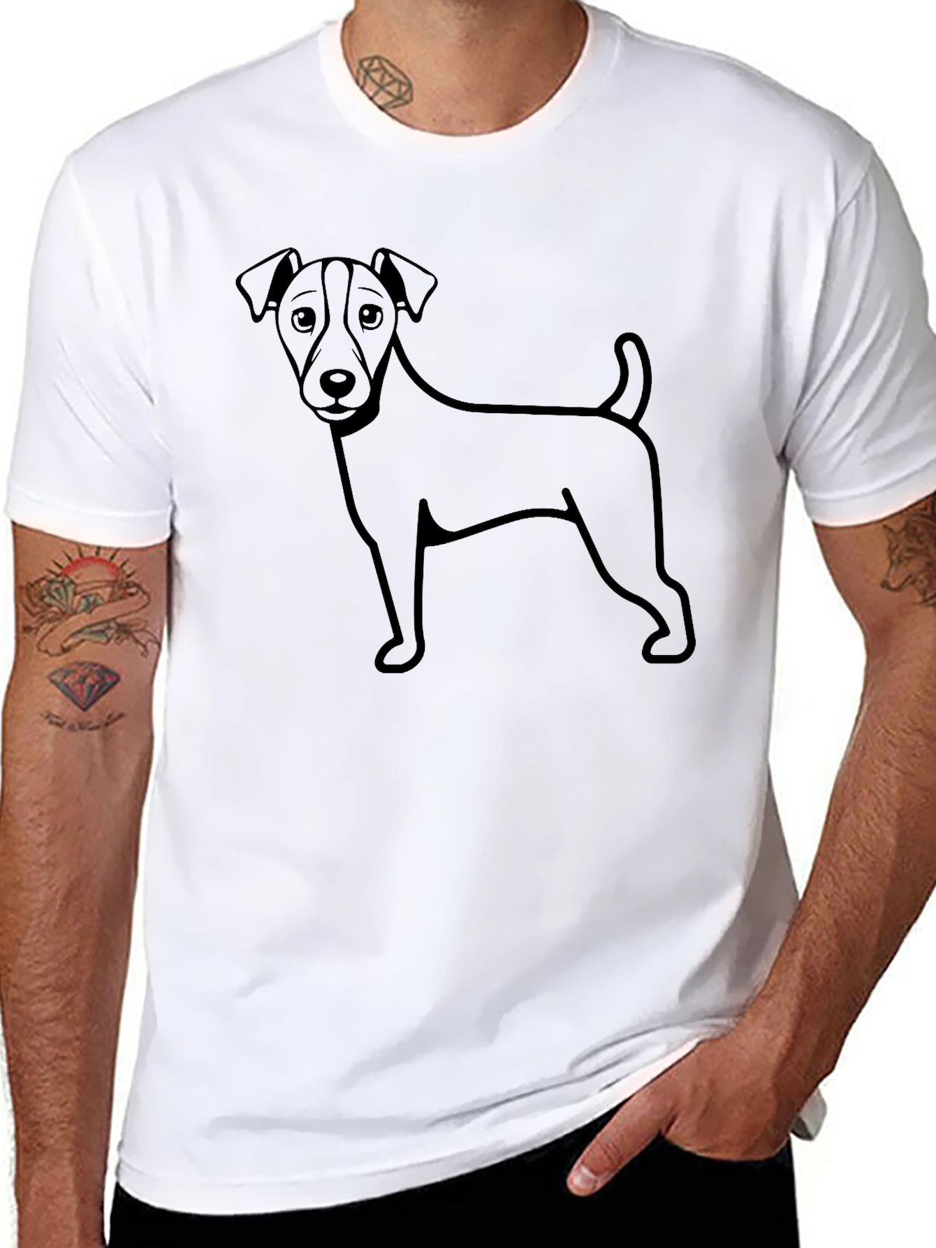 Black Dog Graphic Black T-Shirt - Casual Wear view 8