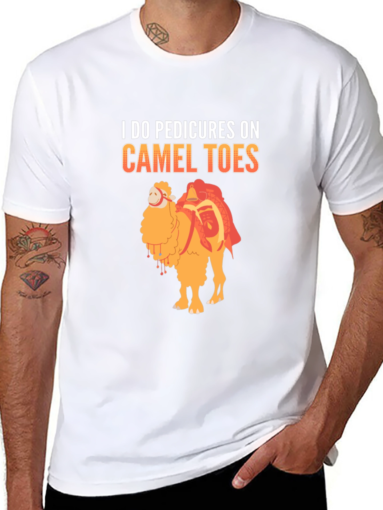 Black Pedicure Camel Toes Funny Graphic T-Shirt view 8