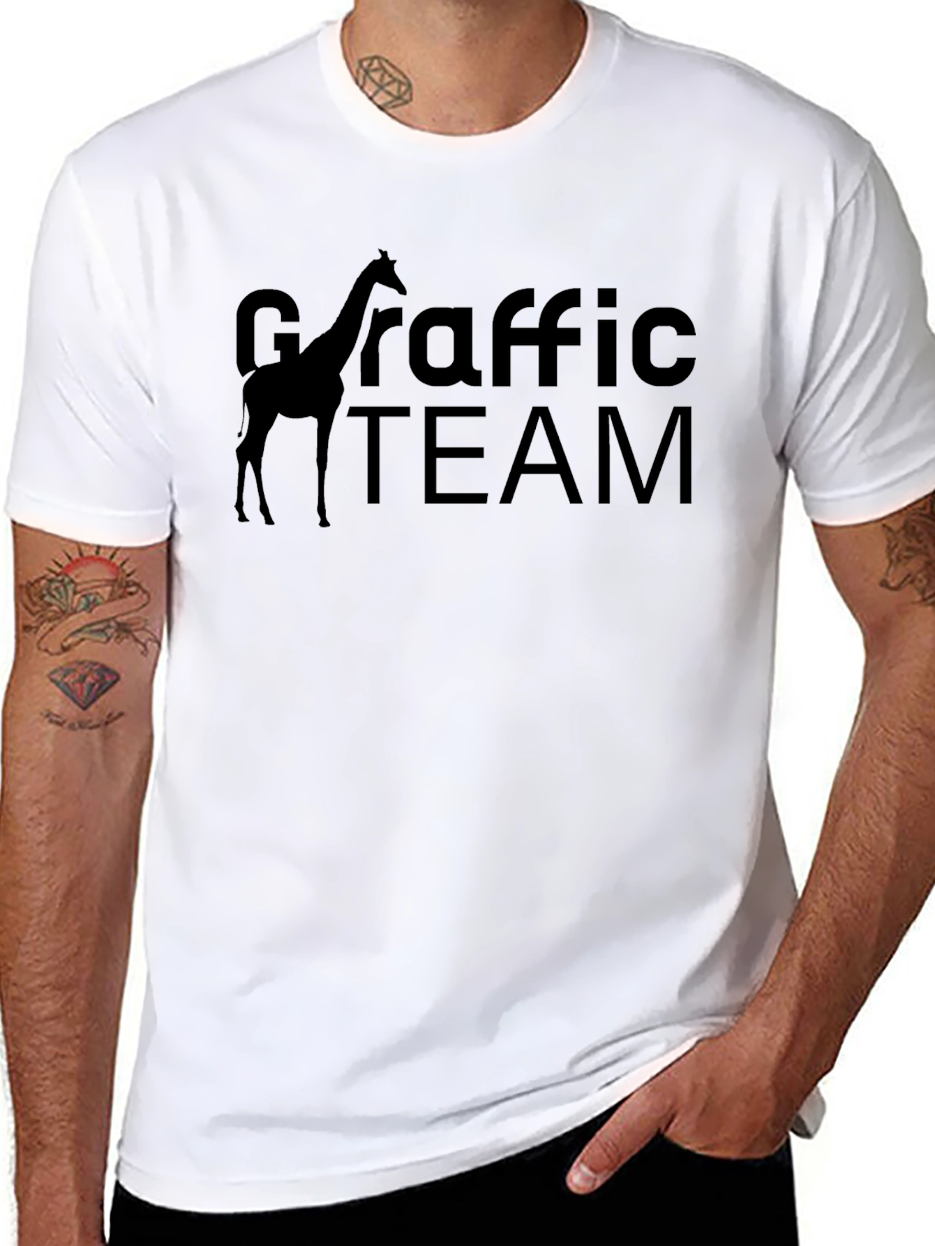 Black Graffic Team Giraffe T-Shirt view 8