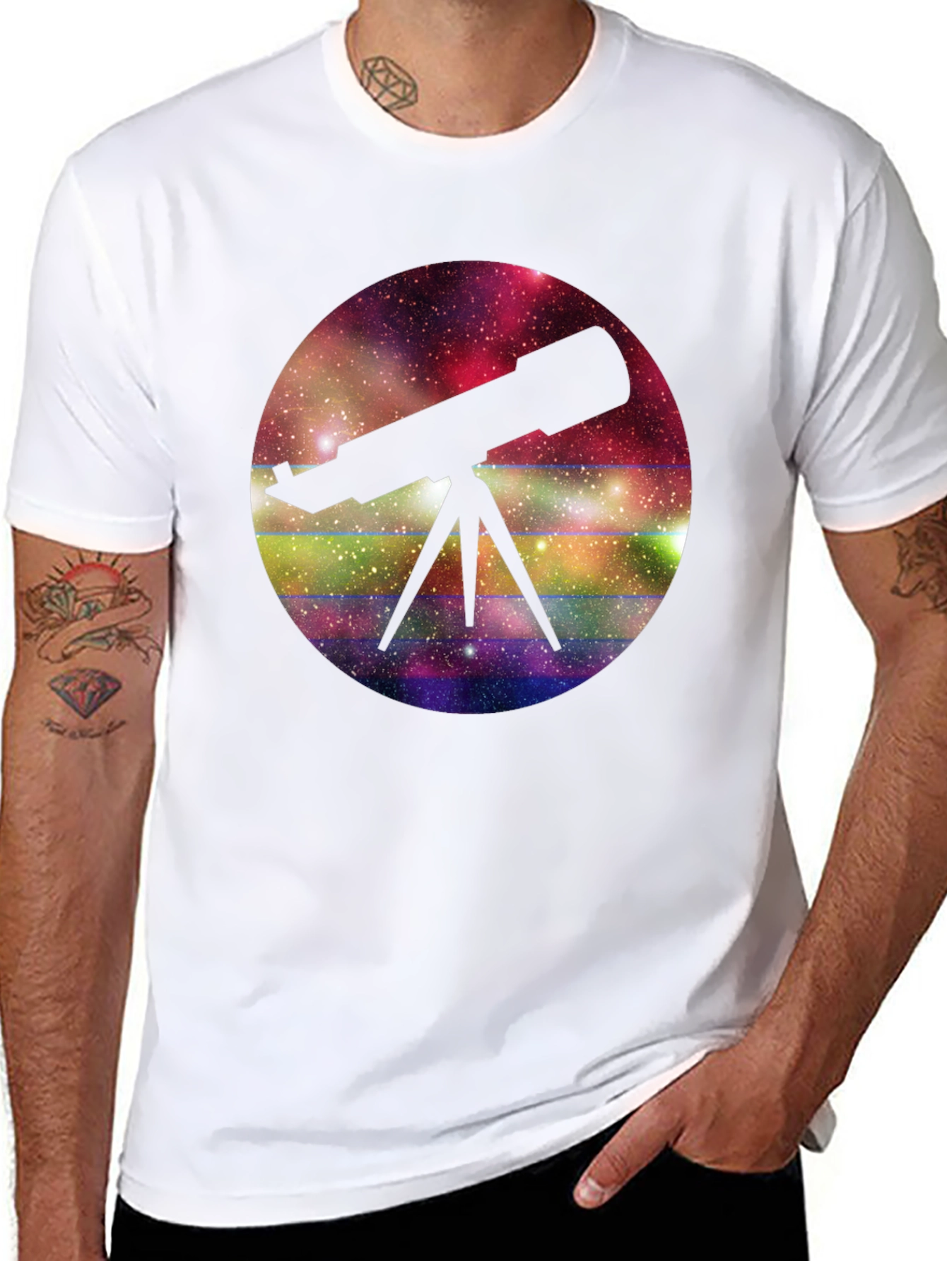 Black Telescope Galaxy T-Shirt - Explore the Universe view 8