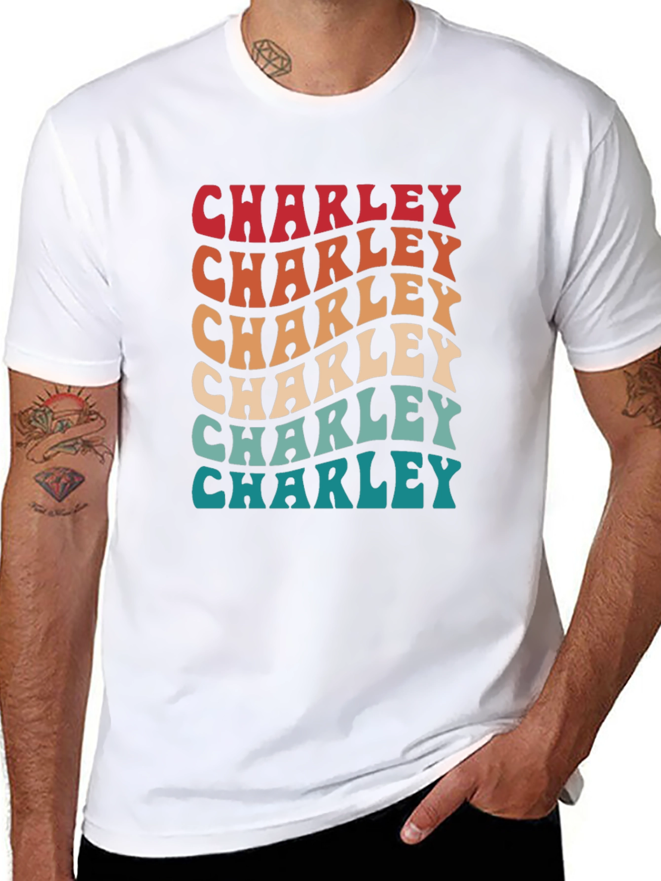 Retro Charley T-Shirt - Personalized Name Tee - 8