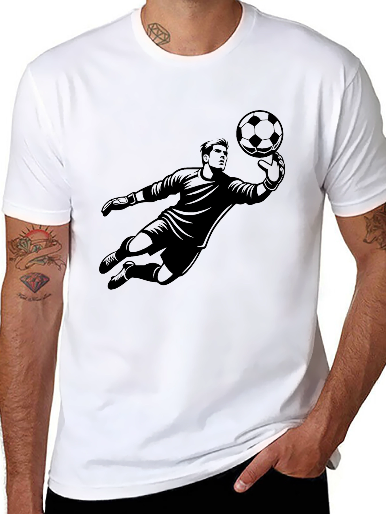 Black Soccer Goalie Graphic Tee - Black T-Shirt view 8