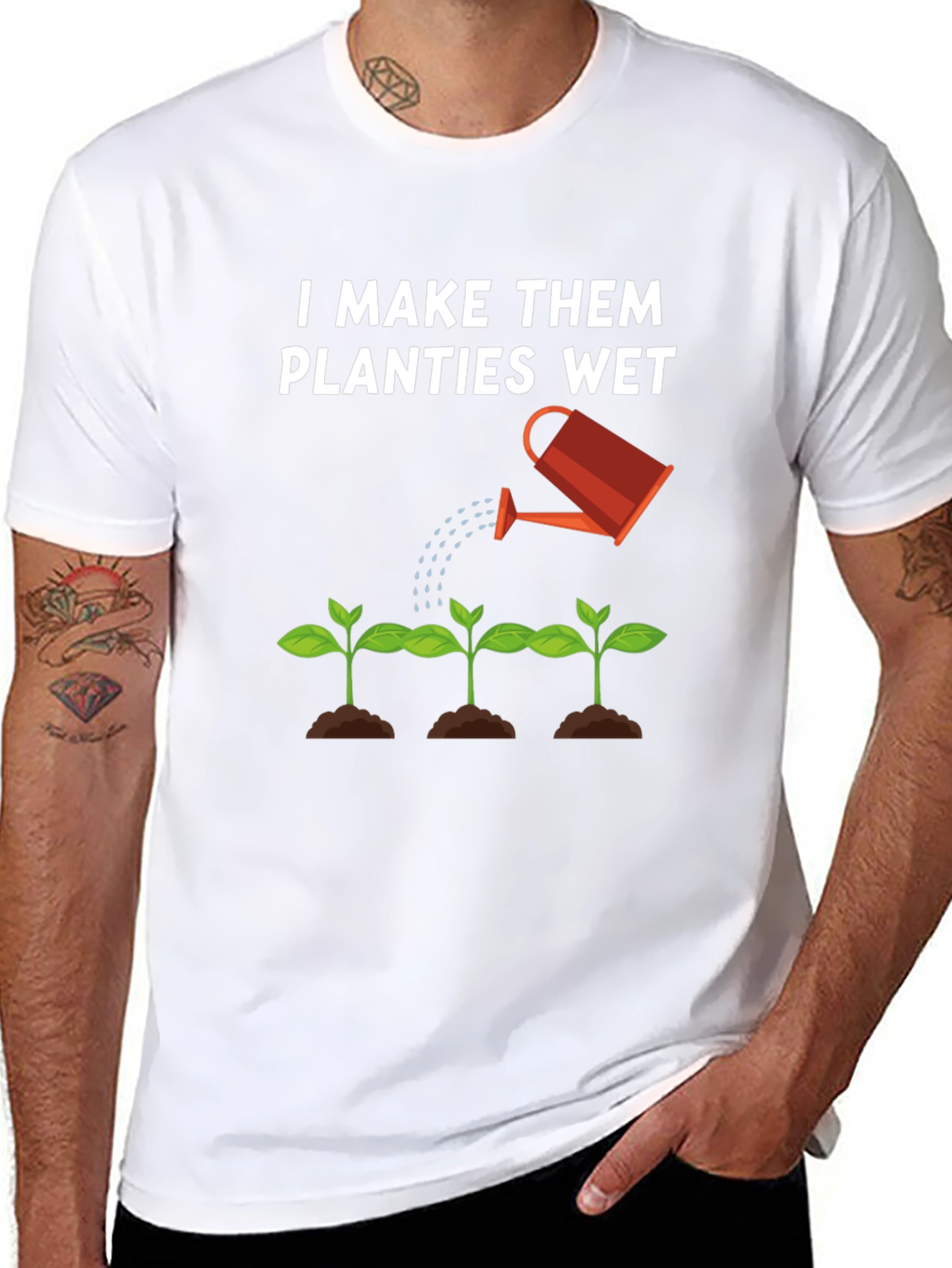 Black I Make Them Planties Wet Black T-Shirt view 8