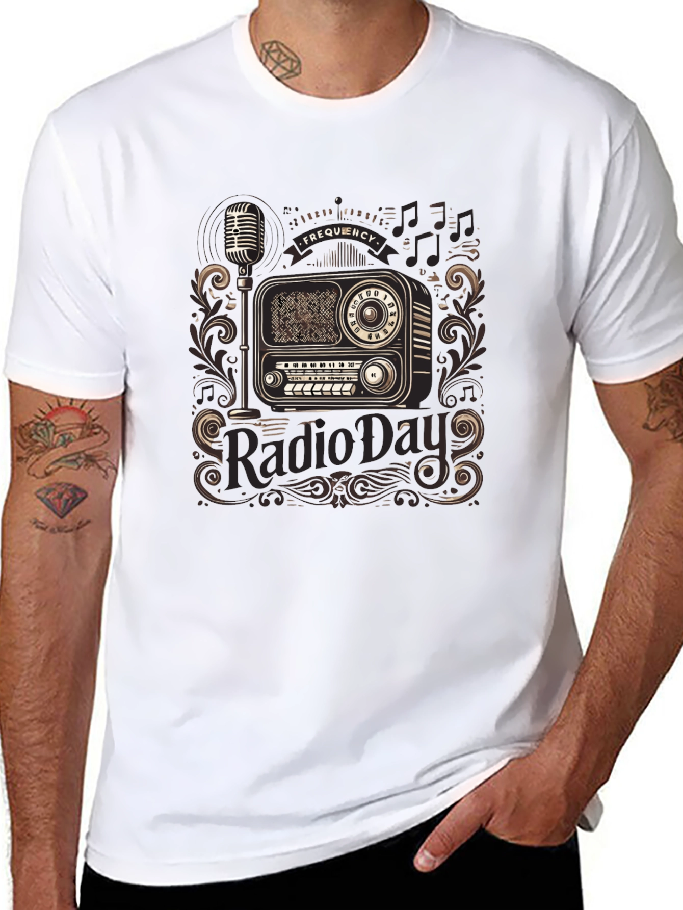 Black Vintage Radio Day T-Shirt - Black view 8