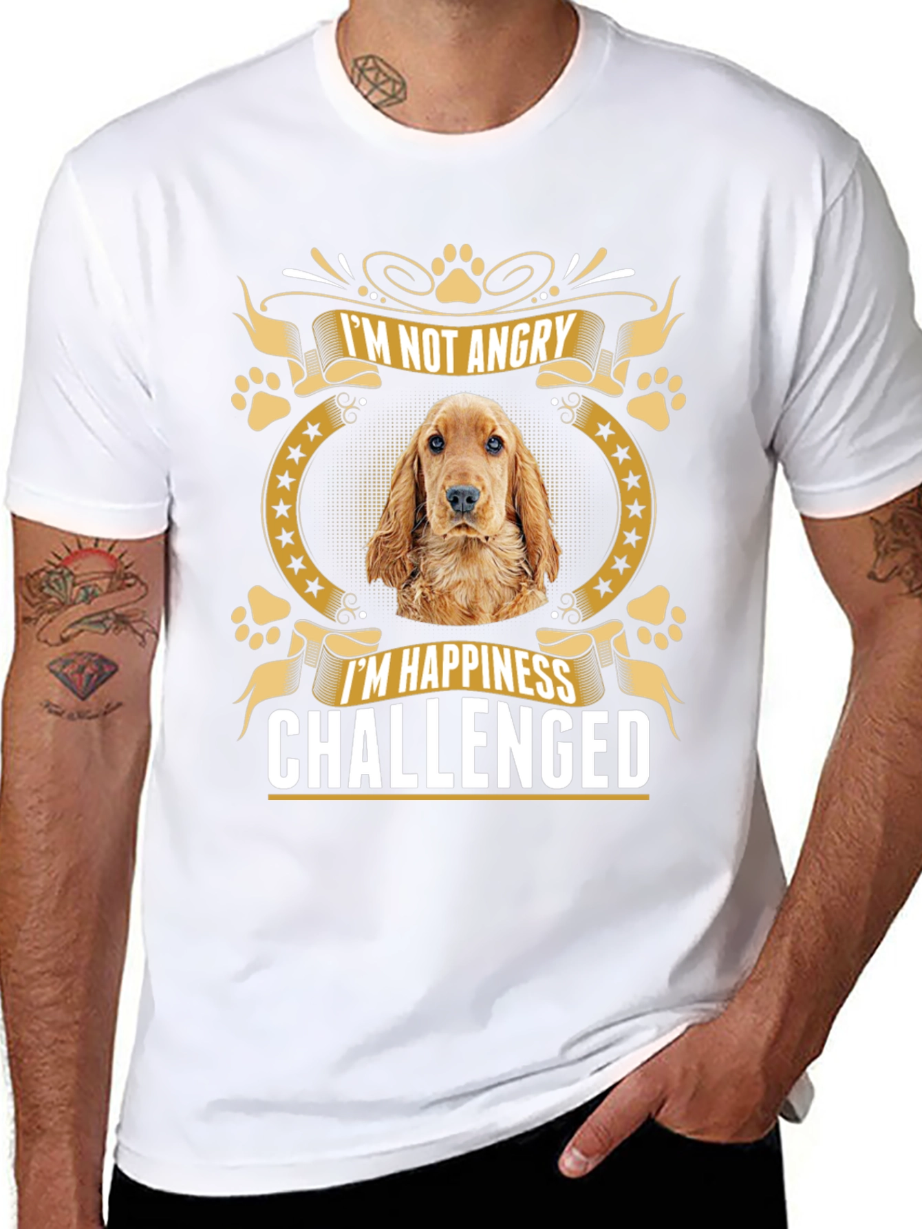 Black Dog Lover T-Shirt - I'm Not Angry, Happiness Challenged view 8