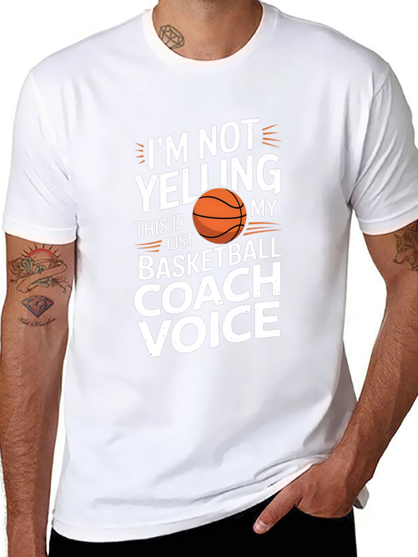 Black Basketball Coach Voice T-Shirt Funny Sports Tee view 8
