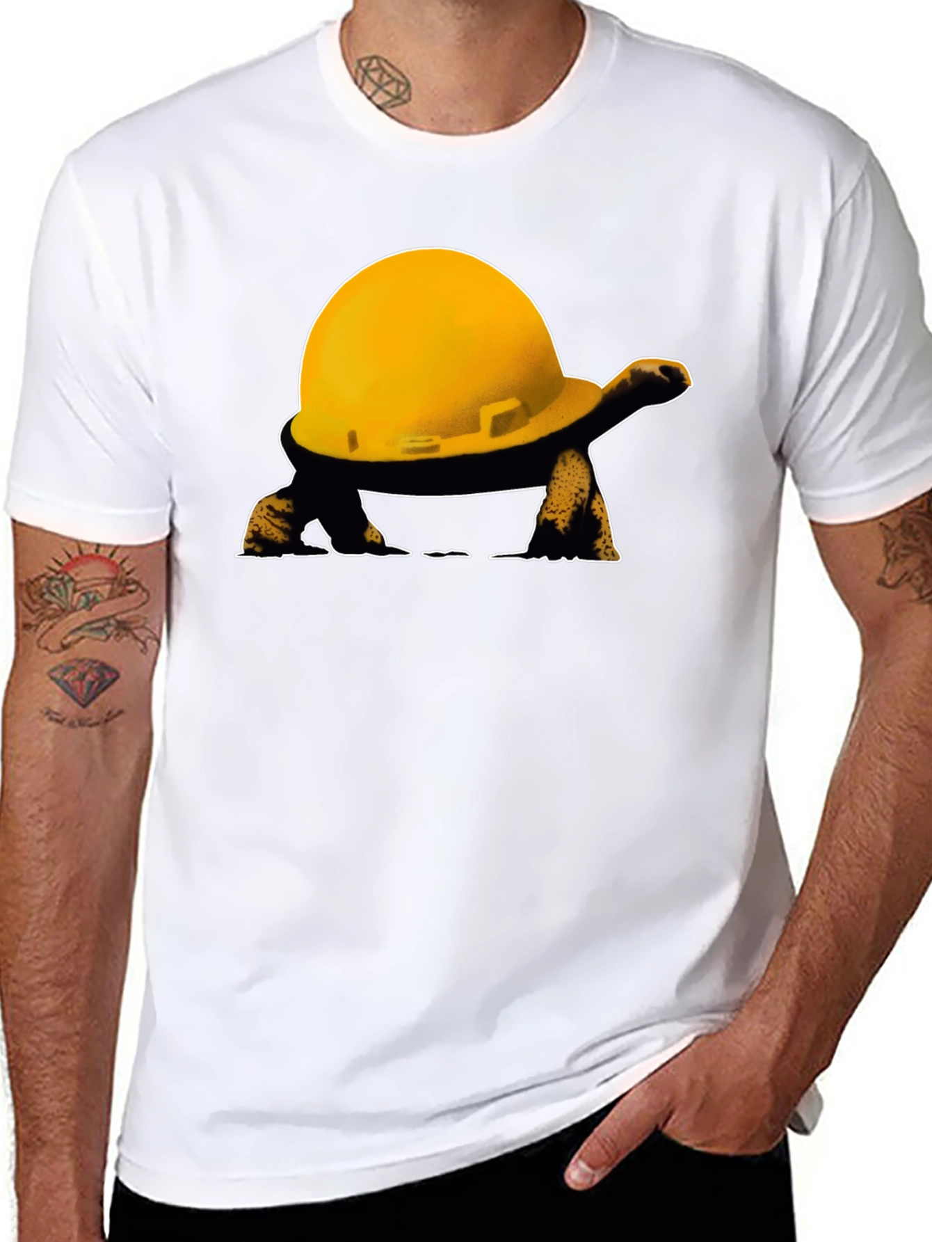 Black Turtle Hard Hat T-Shirt view 8
