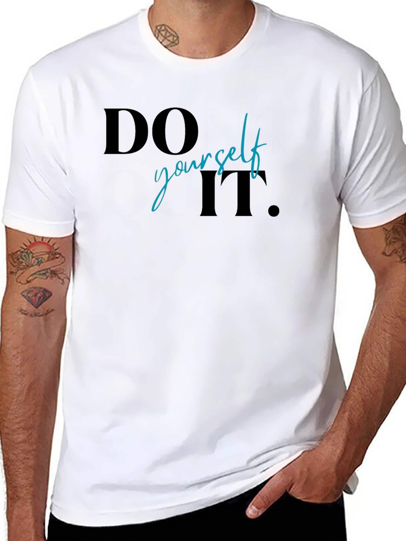 Black Do It Yourself Graphic Print T-Shirt view 8