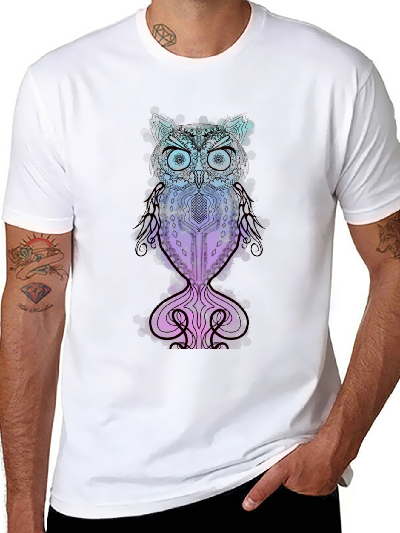 Black Owl Graphic T-Shirt - Unique Design view 8