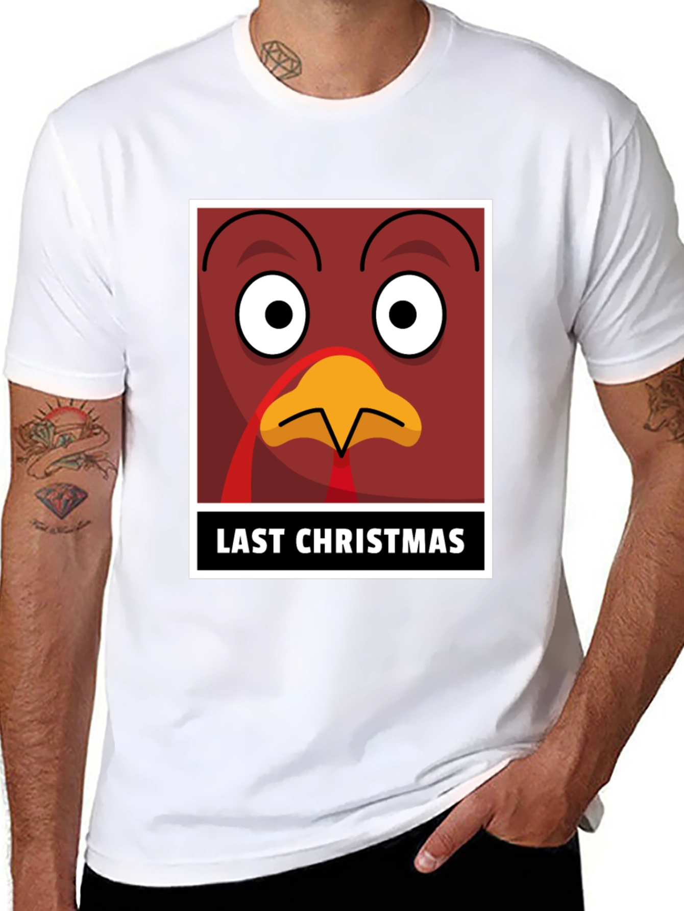 Black Funny Turkey Last Christmas T-Shirt view 8