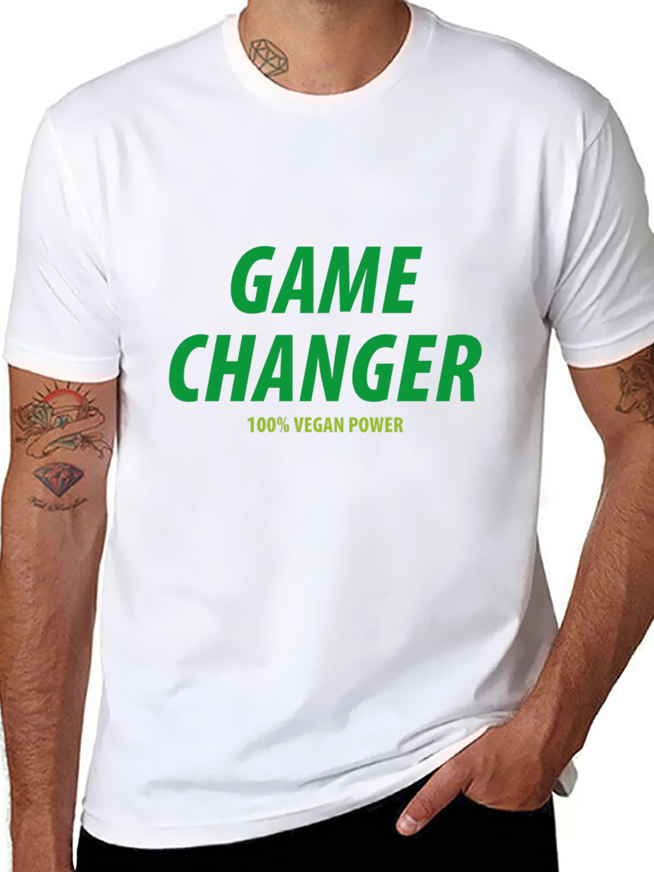 Black Vegan Power T-Shirt - Game Changer Tee view 8
