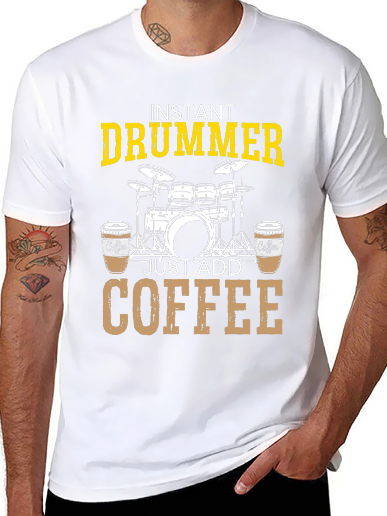 Instant Drummer Just Add Coffee T-Shirt - 8