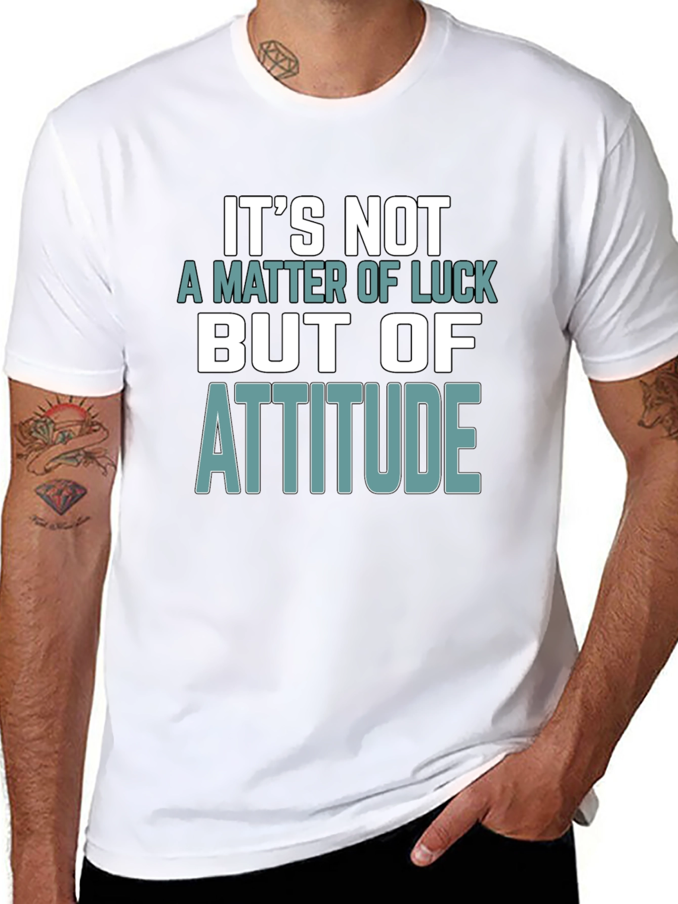 Black Attitude Matters T-Shirt - Motivational Design view 8