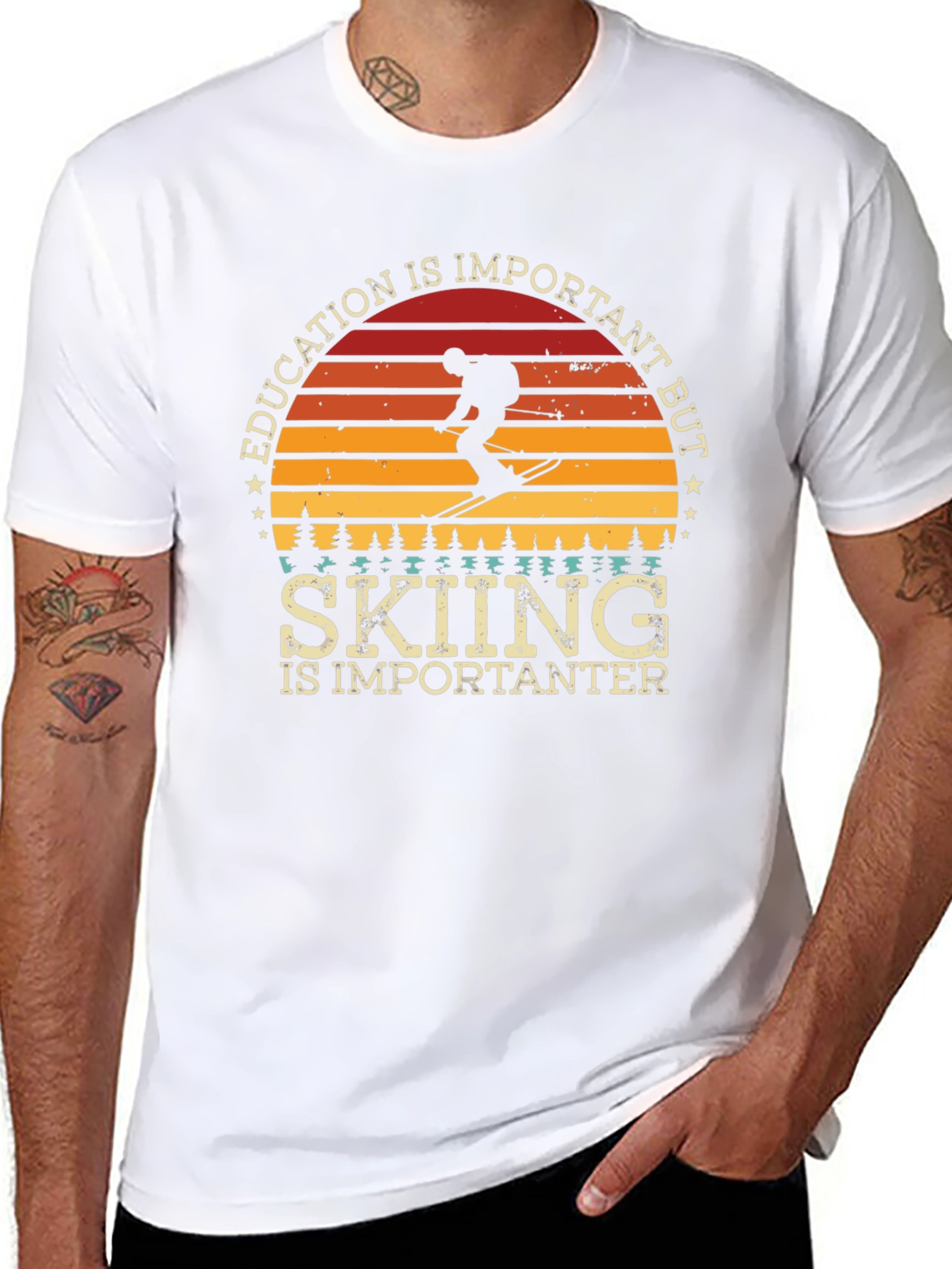 Black Skiing is Importanter Tee view 8