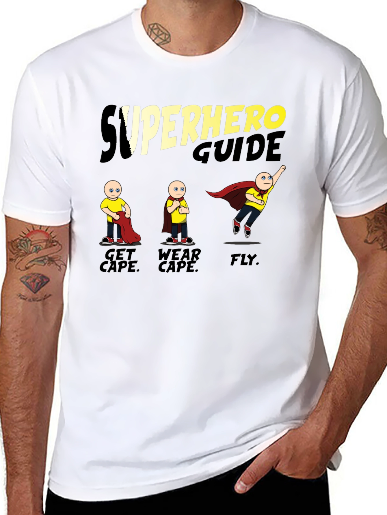 Black Superhero Guide T-Shirt view 8