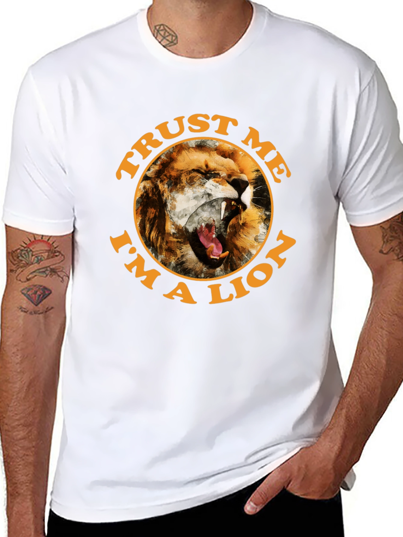 Black Trust Me I'm a Lion Graphic Tee view 8
