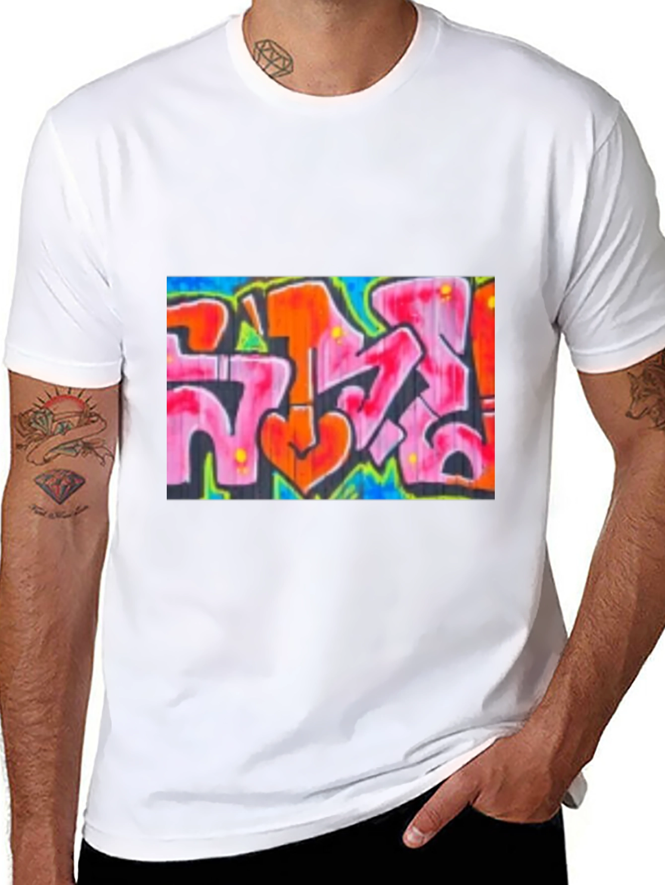 Black Graffiti Art Tee - Unique Street Style view 8