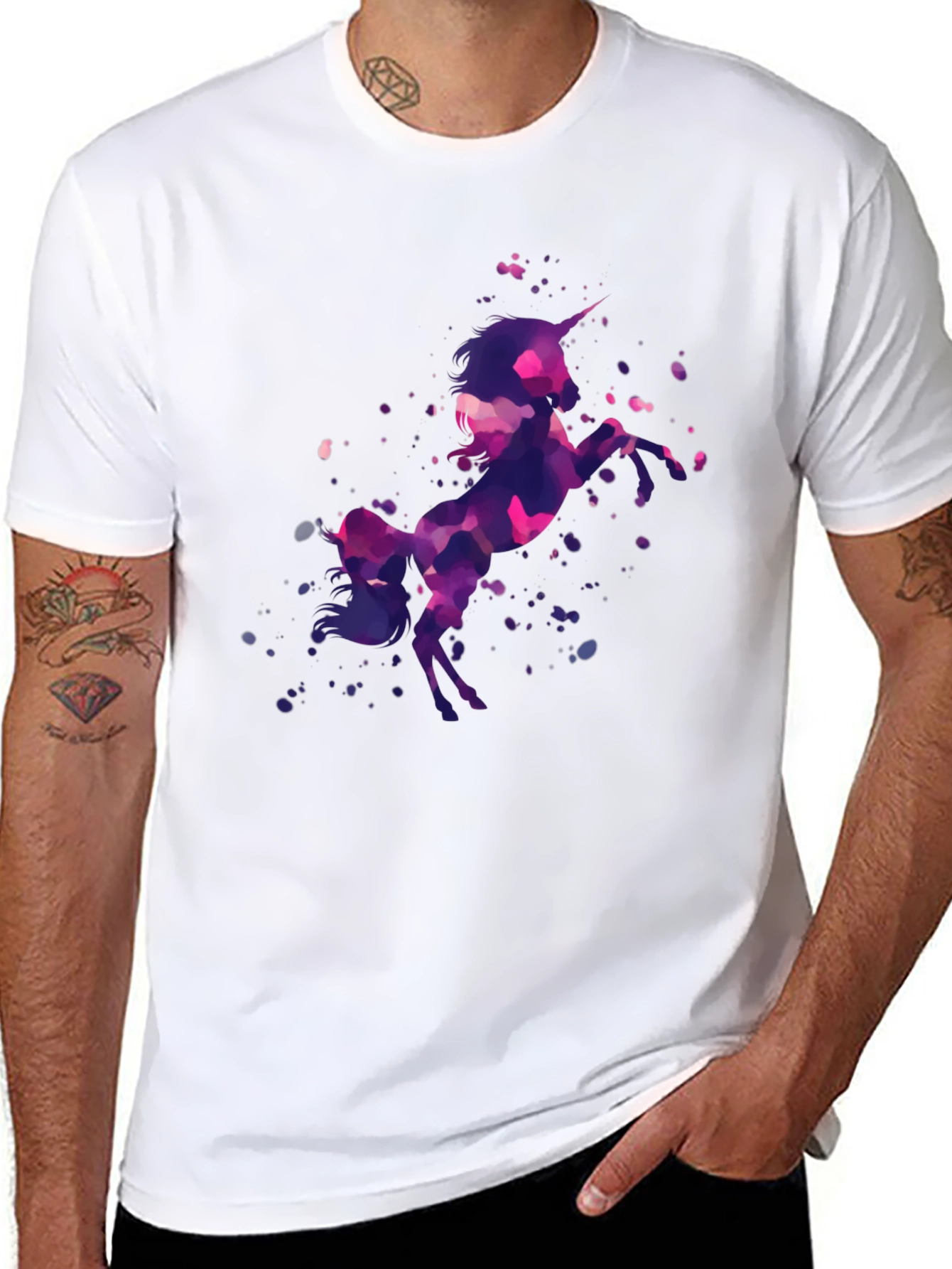 Black Unicorn Graphic Black T-Shirt view 8