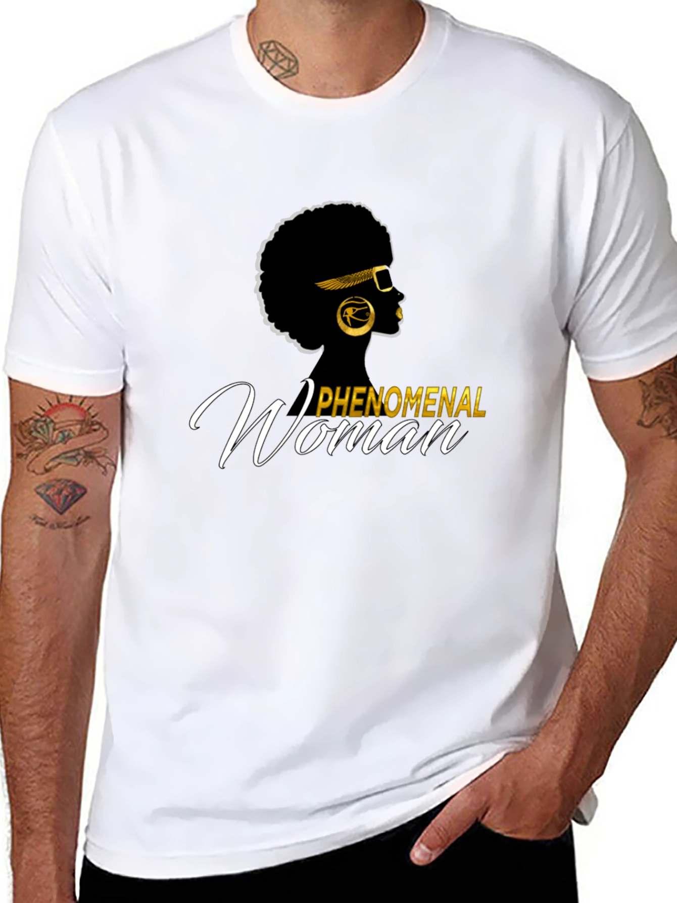 Black Phenomenal Woman Graphic Tee - Afro Queen T-Shirt view 8