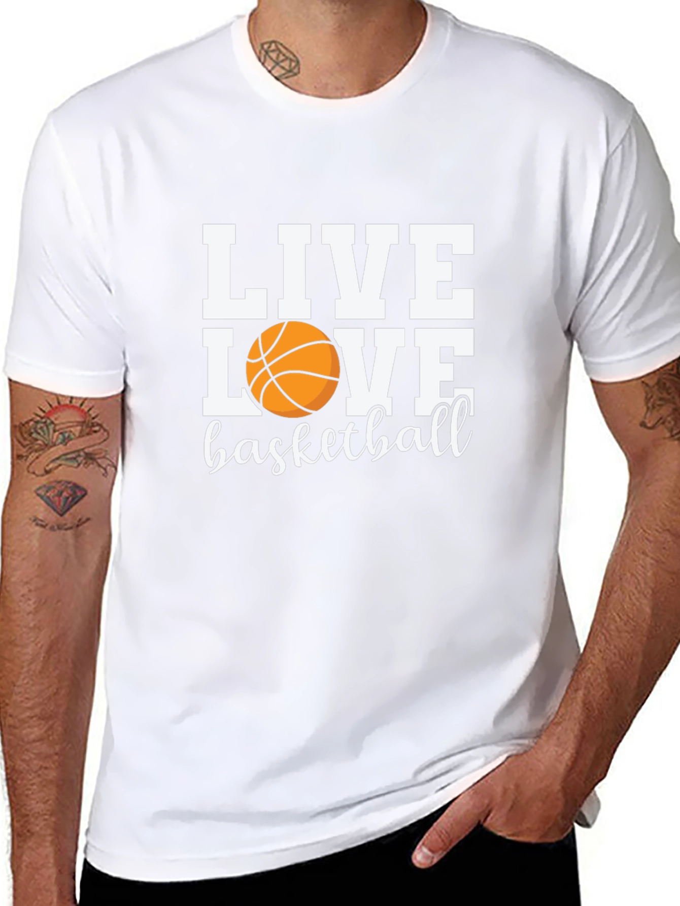 Black Live Love Basketball T-Shirt - Black Graphic Tee view 8