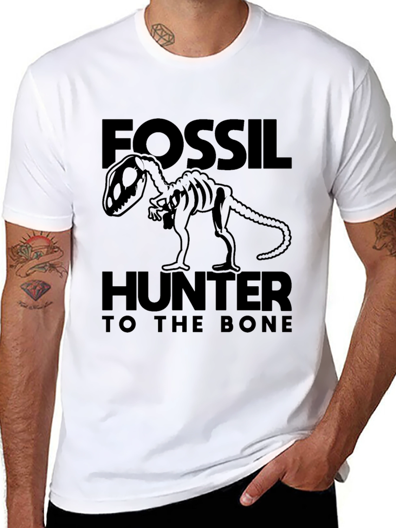 Black Fossil Hunter Dinosaur T-Shirt view 8