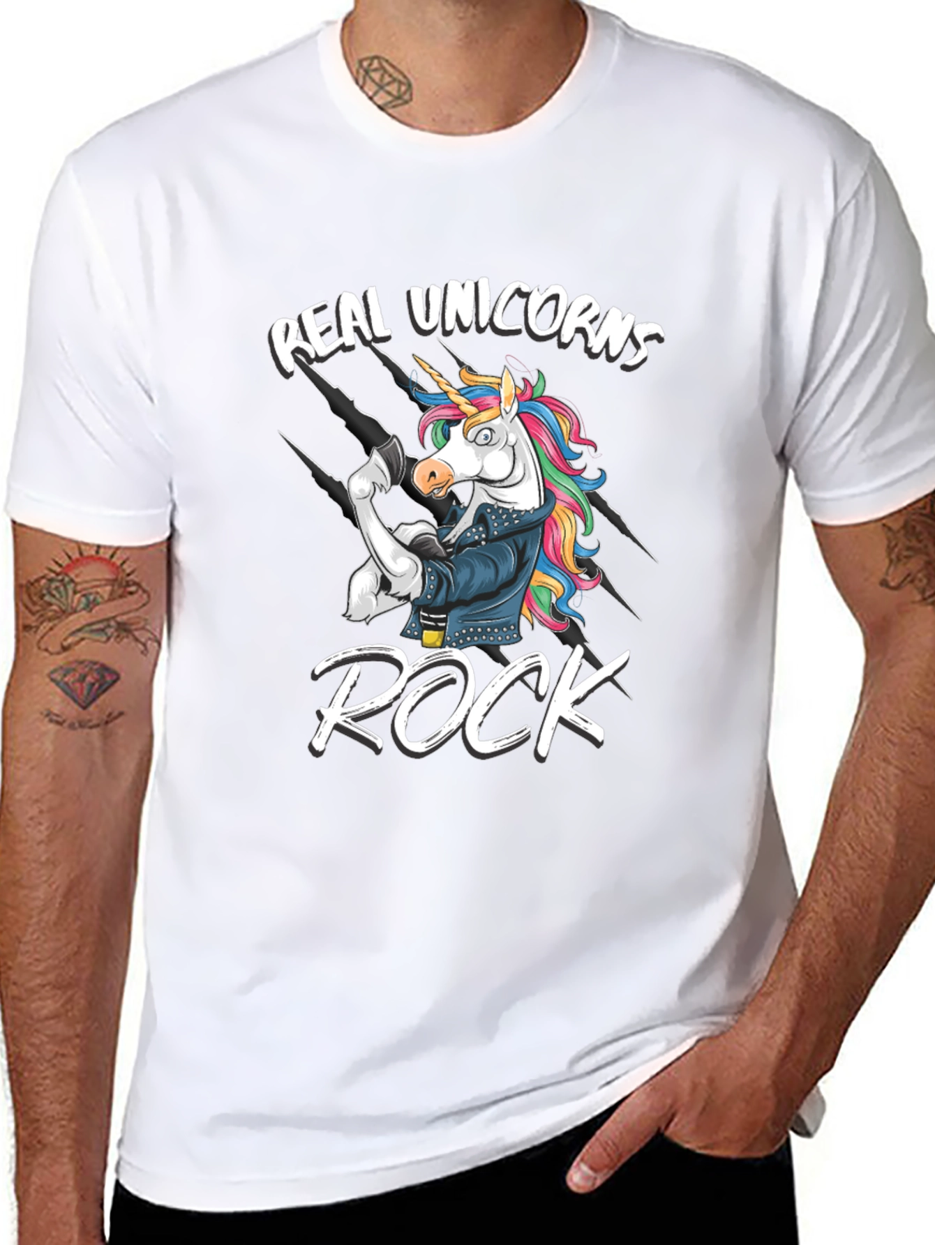Black Real Unicorns Rock T-Shirt - Black view 8