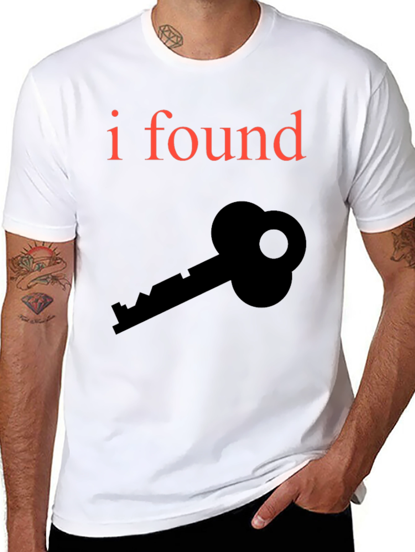 Black I Found a Key Graphic T-Shirt - Black view 8