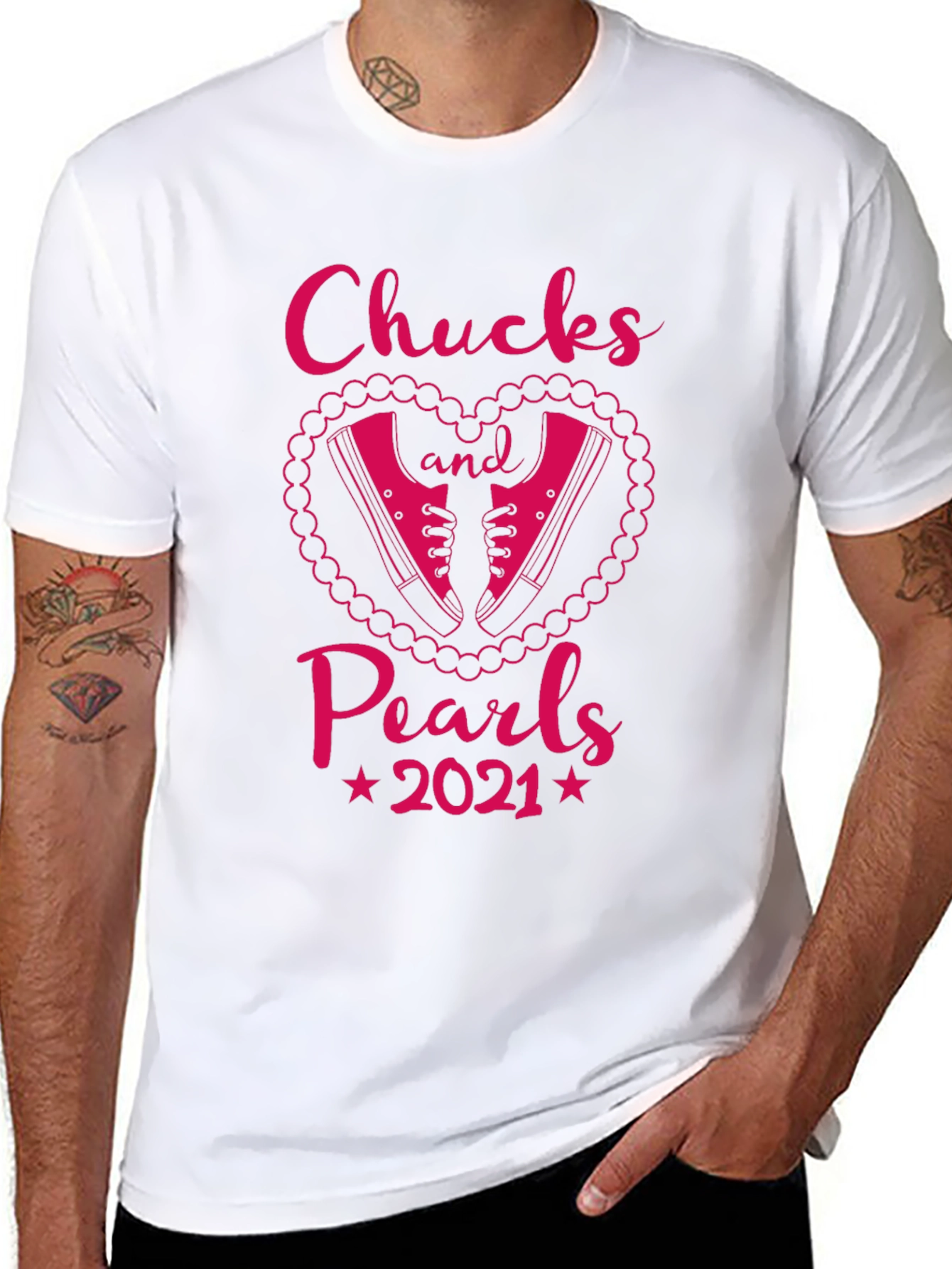 Black Chucks and Pearls 2021 Graphic T-Shirt view 8