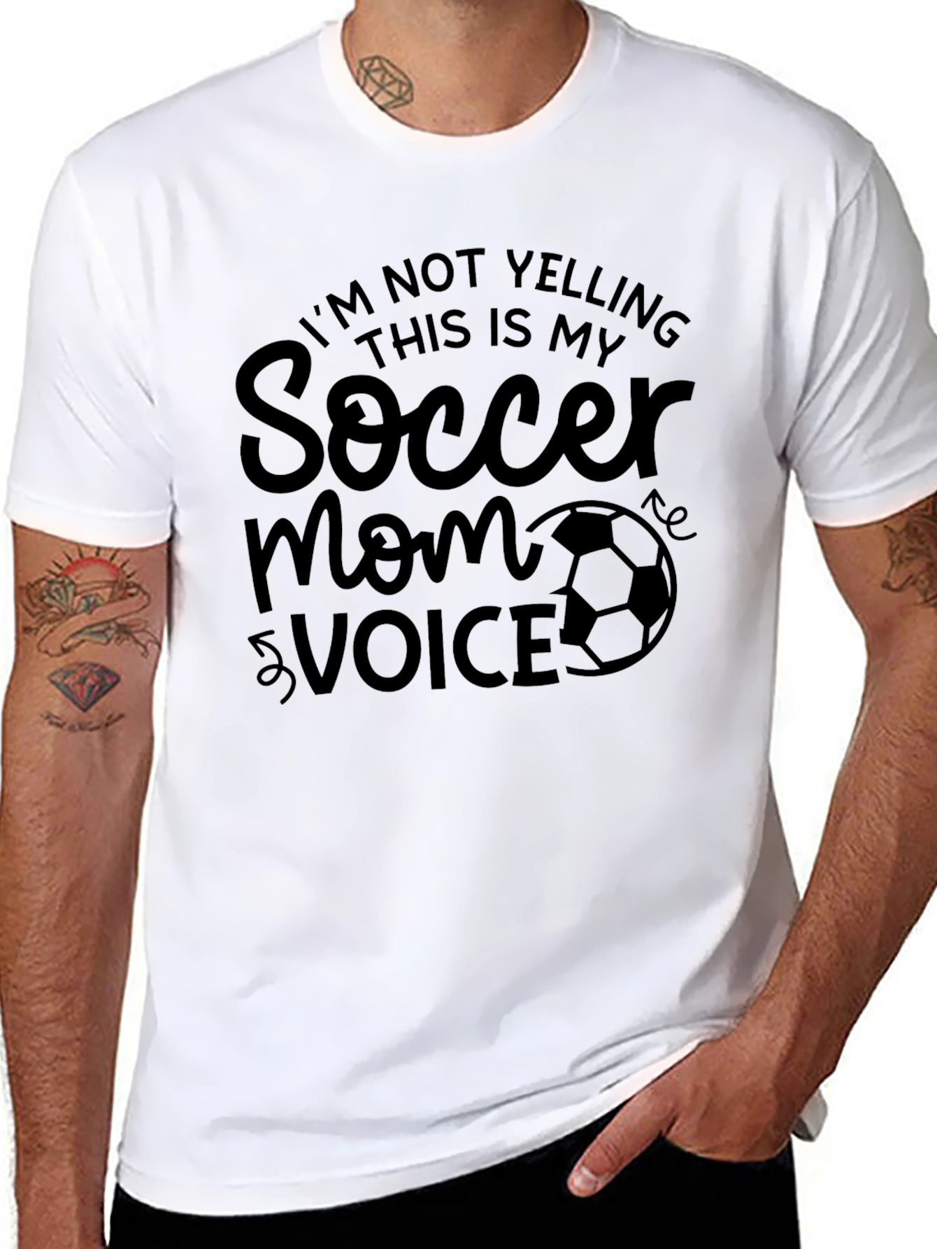 Black Soccer Mom Voice T-Shirt - Funny Novelty Tee view 8