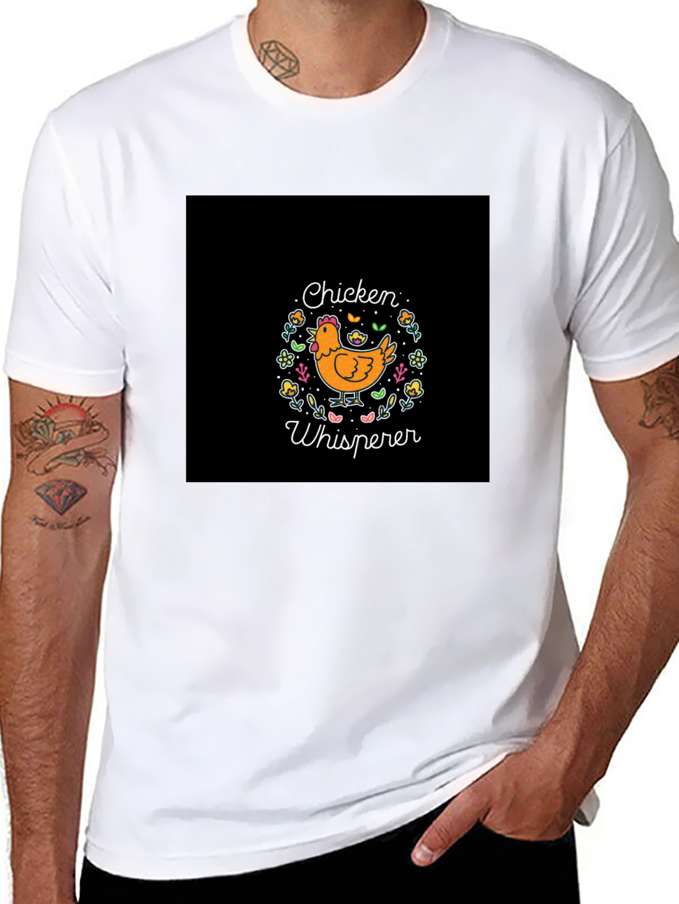 Black Chicken Whisperer Graphic T-Shirt - Soft & Stylish view 8