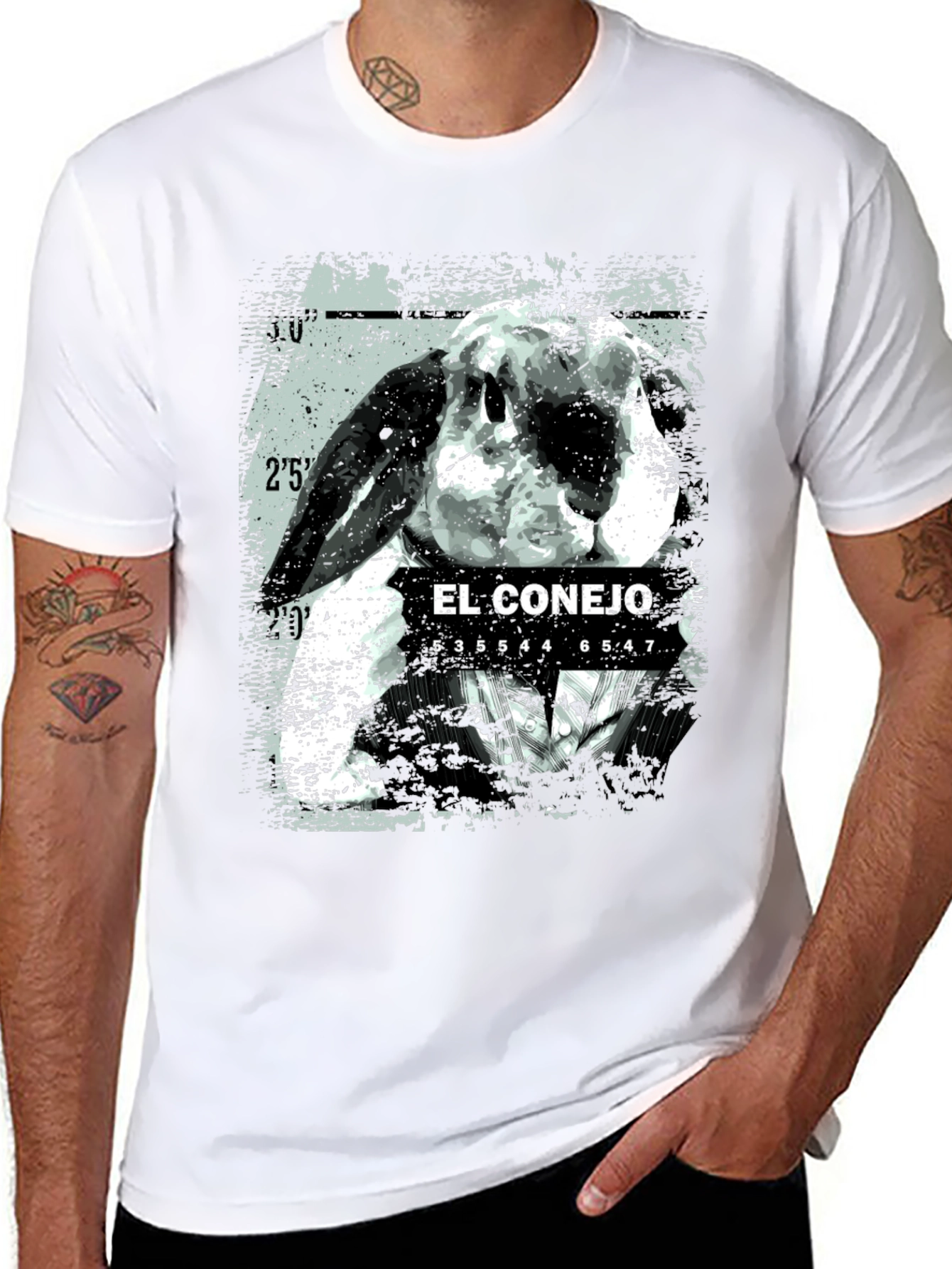 Black El Conejo Graphic T-Shirt - Black Cotton Tee view 8