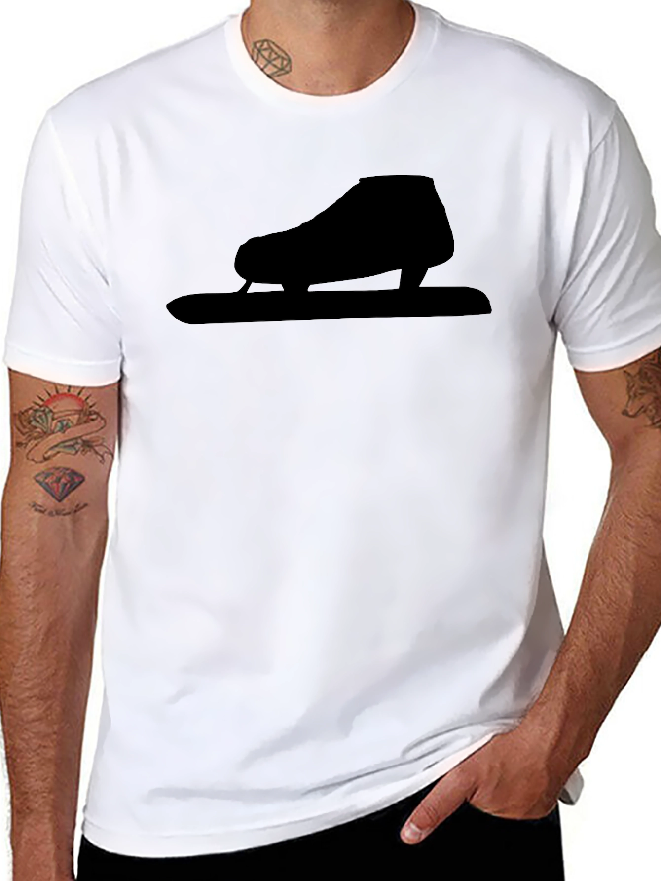 Black Figure Skating Graphic Tee - Black Cotton Blend Comfort view 8