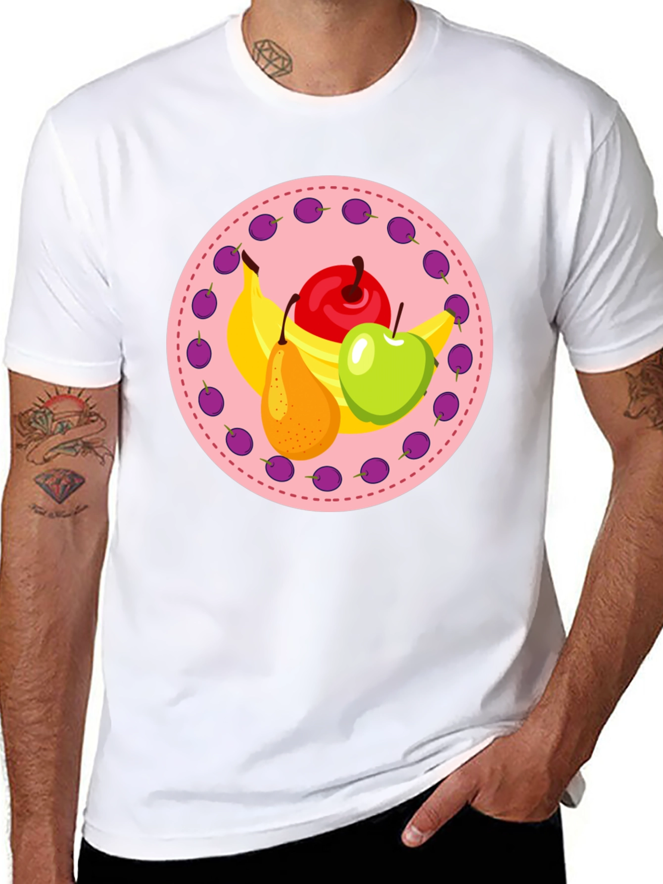 Black Fruit Medley Graphic Tee - Black Cotton Blend view 8