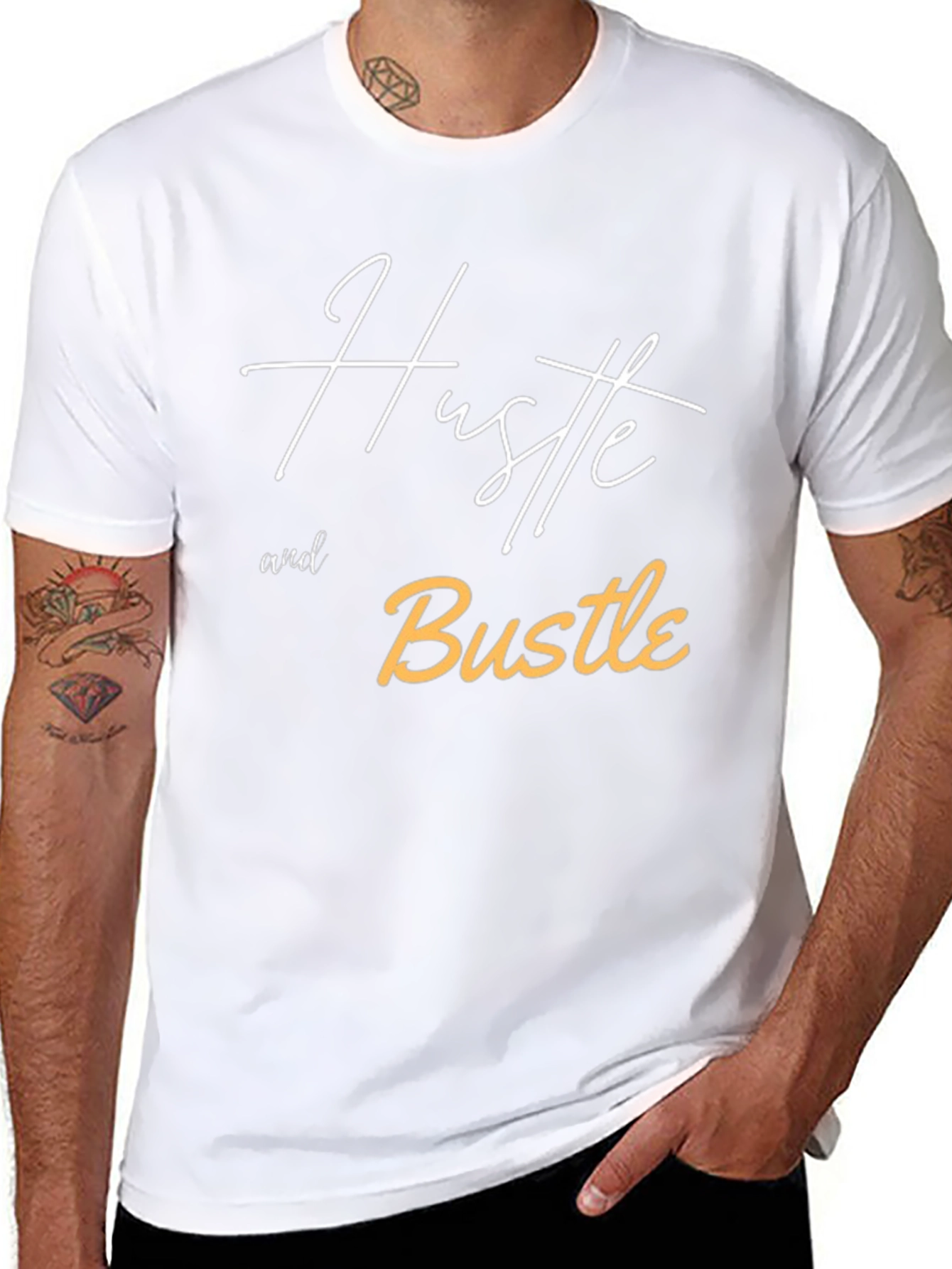 Black Hustle and Bustle Graphic Tee view 8