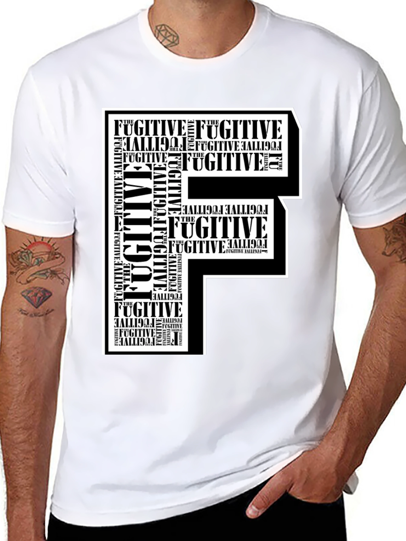 Fugitive F Graphic Print T-Shirt - 8