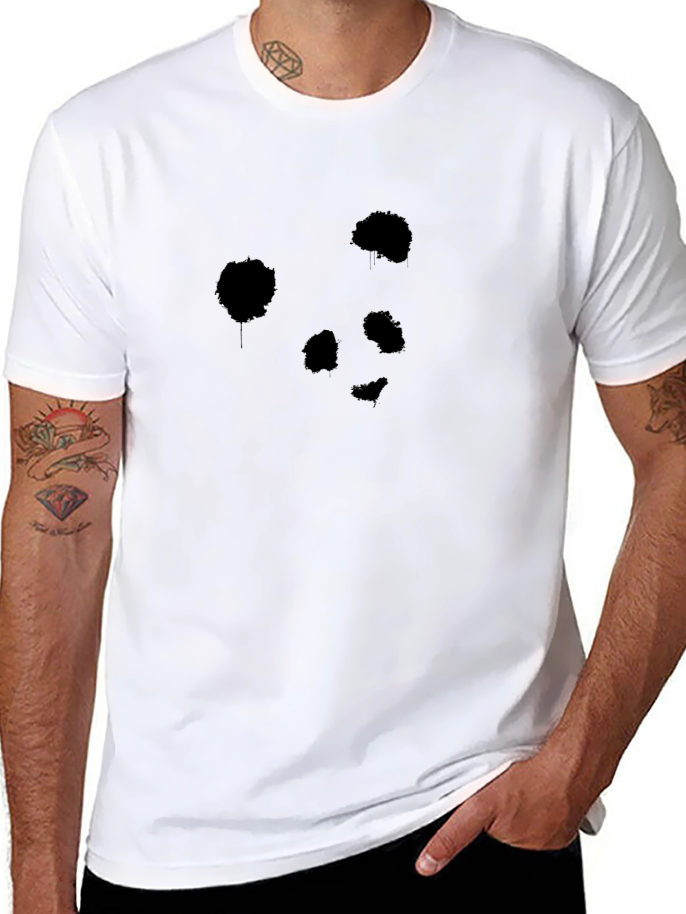Black Panda Graphic Black T-Shirt view 8