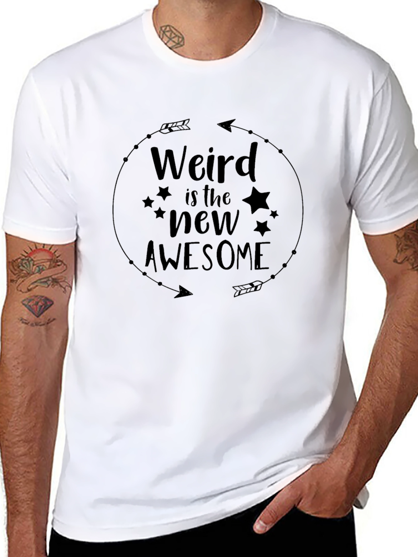 Black Weird is the New Awesome Graphic Tee view 8