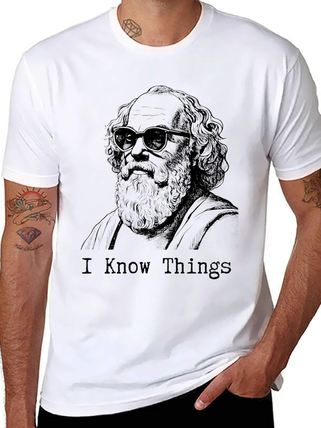 Black I Know Things Graphic Tee - Unisex Black T-Shirt view 8